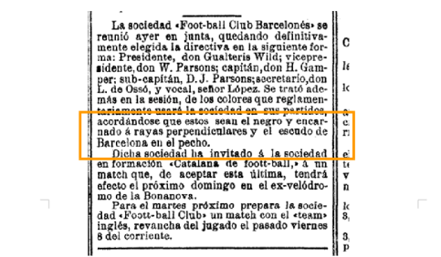 Nota sobre el uniforme en el diario ‘La Vanguardia’ del 15/12/1899.