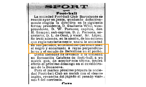 Nota sobre el uniforme en el diario ‘La Publicidad’ del 15/12/1899.
